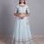 aqua blue georgette embroidered lehenga set