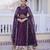 purple silk blend embroidered lehenga set