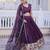 purple silk blend embroidered lehenga set