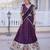 purple silk blend embroidered lehenga set