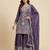 Purple designer chinon sequins embroidered work readymade suit