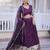 purple silk blend embroidered lehenga set