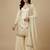 Cream designer natural crepe sequins embroidered work readymade suit