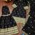 Black designer chinon sequins embroidered work readymade suit