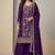 Purple designer fox georgette sequins embroidered work readymade suit