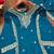 Teal designer chinon sequins embroidered work readymade suit