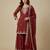 Maroon designer fox georgette sequins embroidered work readymade suit