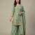 Sea green designer natural crepe sequins embroidered work readymade suit