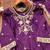 Purple designer chinon sequins embroidered work readymade suit