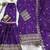 Purple designer chinon sequins embroidered work readymade suit