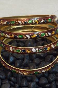 Classic beautiful ethnic multicolored meenakari bangles