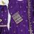 Purple designer chinon sequins embroidered work readymade suit