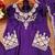 Purple designer chinon sequins embroidered work readymade suit