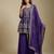 Purple designer fox georgette sequins embroidered work readymade suit