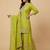 Parrot green designer chinon sequins embroidered work readymade suit