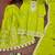 Parrot green designer chinon sequins embroidered work readymade suit