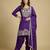 Purple designer chinon sequins embroidered work readymade suit