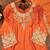 Orange designer chinon sequins embroidered work readymade suit