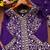 Purple designer chinon sequins embroidered work readymade suit