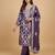 Purple designer chinon sequins embroidered work readymade suit