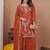 Orange designer fox georgette sequins embroidered work readymade suit