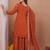 Orange designer fox georgette sequins embroidered work readymade suit