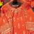 Orange designer natural crepe sequins embroidered work readymade suit