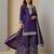 Purple designer chinon sequins embroidered work readymade suit