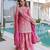 Pink designer fendi crush silk sequins embroidered work readymade suit