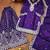 Purple designer chinon sequins embroidered work readymade suit