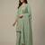 Sea green designer natural crepe sequins embroidered work readymade suit