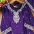 Purple designer chinon sequins embroidered work readymade suit