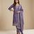 Lavender designer chinon sequins embroidered work readymade suit