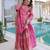 Pink designer fendi crush silk sequins embroidered work readymade suit