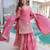 Pink designer fendi crush silk sequins embroidered work readymade suit