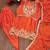 Orange designer chinon sequins embroidered work readymade suit