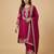 Pink designer chinon sequins embroidered work readymade suit
