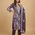 Purple designer chinon sequins embroidered work readymade suit