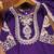 Purple designer chinon sequins embroidered work readymade suit