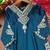 Teal designer chinon sequins embroidered work readymade suit