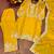 Yellow designer chinon sequins embroidered work readymade suit
