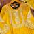 Yellow designer chinon sequins embroidered work readymade suit