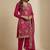 Pink designer chinon sequins embroidered work readymade suit