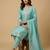 Sky blue designer chinon sequins embroidered work readymade suit