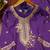 Purple designer chinon sequins embroidered work readymade suit
