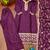 Wine designer chinon sequins embroidered work readymade suit