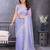Light lavender soft twill net embroidered border saree with matching blouse piece