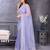 Light lavender soft twill net embroidered border saree with matching blouse piece