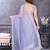 Light lavender soft twill net embroidered border saree with matching blouse piece