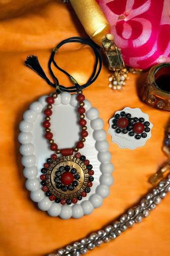 Terracotta handmade jewelry buddha pendant